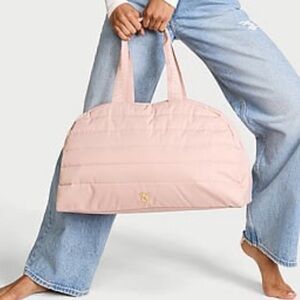 Beautiful Victoria's Secret Light Pink Quilted Weekender Bag, NWT!
